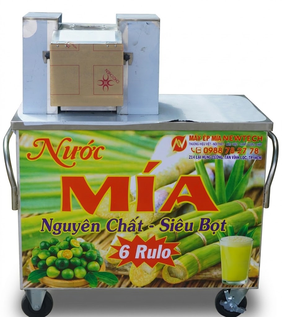 Máy ép mía 6 lô liền bàn